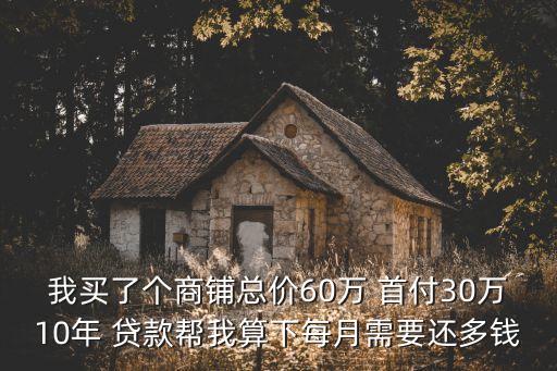 買(mǎi)底商貸款首付多少錢(qián)