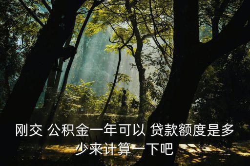1年公積金能貸款多少錢,公積金6000能貸款多少