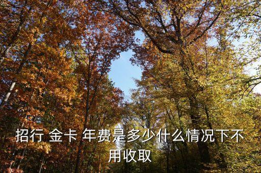 招行 金卡 年費(fèi)是多少什么情況下不用收取
