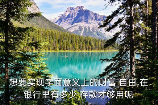 想要實現(xiàn)字面意義上的財富 自由,在銀行里有多少 存款才夠用呢