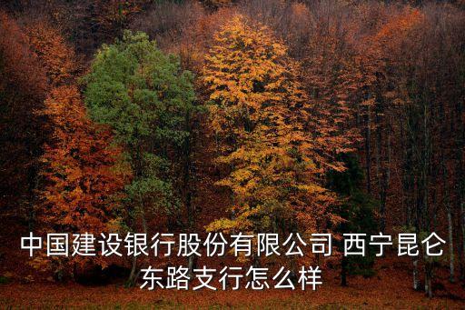 中國建設(shè)銀行股份有限公司 西寧昆侖東路支行怎么樣