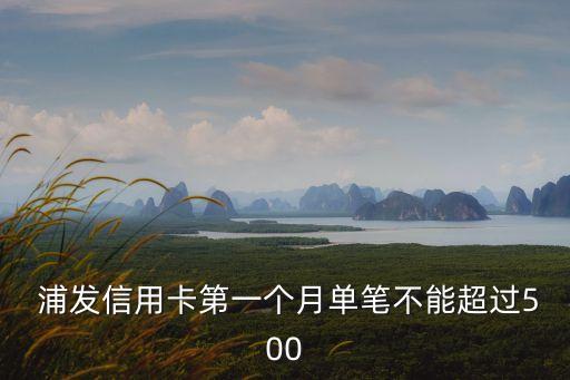 浦發(fā)信用卡第一個(gè)月單筆不能超過500