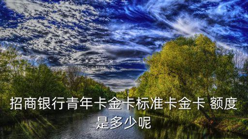 招行青春年版信用卡額度是多少錢(qián)