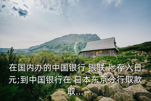 中行銀聯(lián)卡 日本 取現(xiàn)手續(xù)費是多少錢