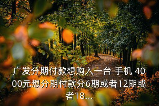 廣發(fā)分期付款想購入一臺 手機 4000元想分期付款分6期或者12期或者18...