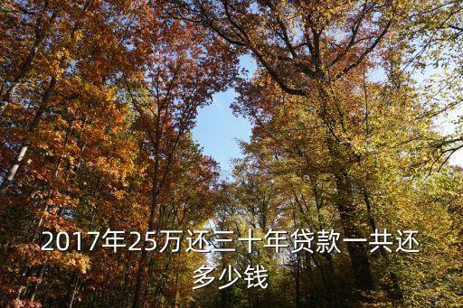 2017年25萬還三十年貸款一共還多少錢