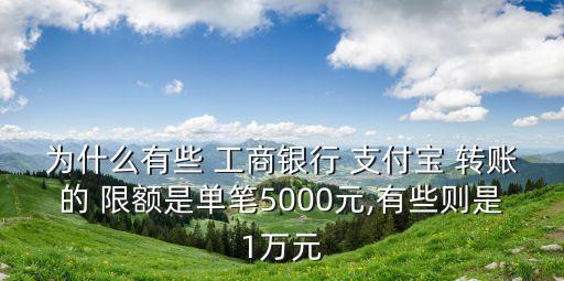 為什么有些 工商銀行 支付寶 轉(zhuǎn)賬的 限額是單筆5000元,有些則是1萬元