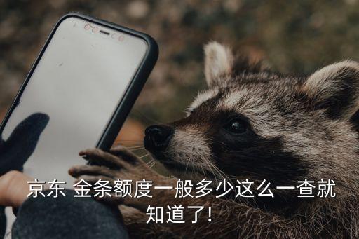  京東 金條額度一般多少這么一查就知道了!