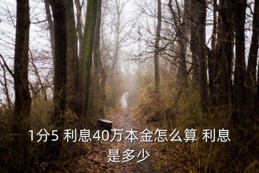 1分5 利息40萬本金怎么算 利息是多少
