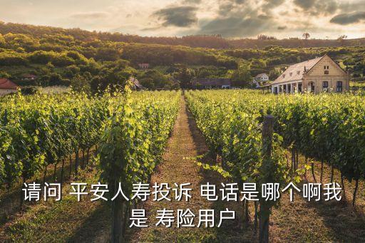 請問 平安人壽投訴 電話是哪個啊我是 壽險用戶