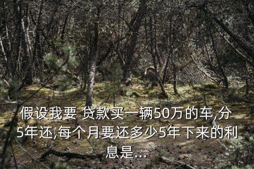 假設(shè)我要 貸款買一輛50萬的車,分5年還,每個(gè)月要還多少5年下來的利息是...
