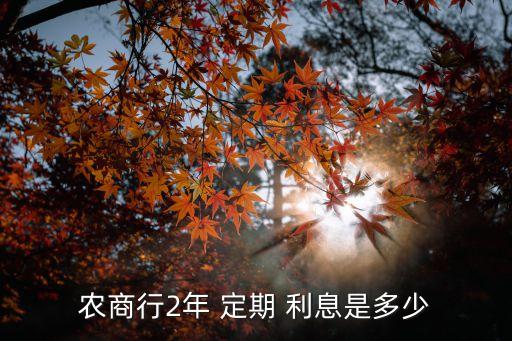 農(nóng)商行2年 定期 利息是多少