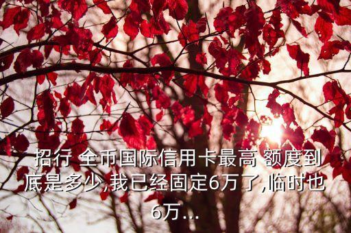 招行全幣金卡額度是多少,招行金卡最高額度10萬