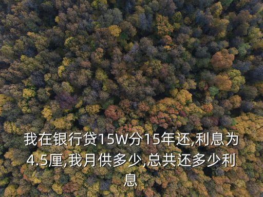 代十五萬(wàn)還十五年多少錢(qián)