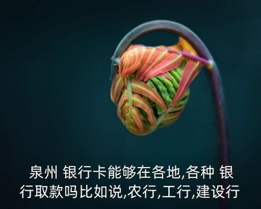  泉州 銀行卡能夠在各地,各種 銀行取款嗎比如說,農行,工行,建設行