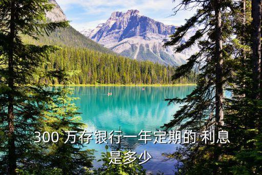  300 萬存銀行一年定期的 利息是多少