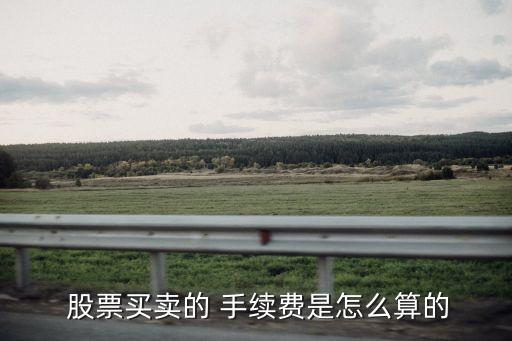  股票買賣的 手續(xù)費是怎么算的