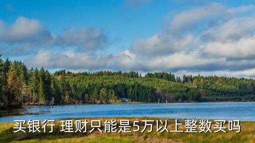 買銀行 理財(cái)只能是5萬以上整數(shù)買嗎