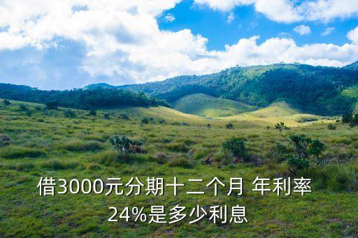 借3000元分期十二個月 年利率 24%是多少利息