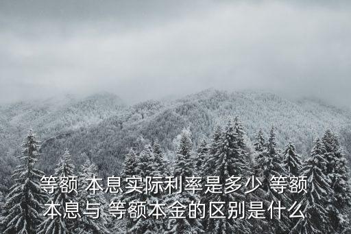 等額本息綜合利息多少錢