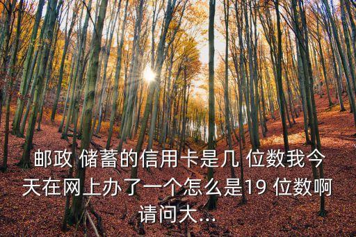  郵政 儲蓄的信用卡是幾 位數(shù)我今天在網(wǎng)上辦了一個怎么是19 位數(shù)啊請問大...