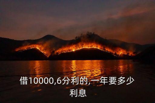 借10000,6分利的,一年要多少 利息