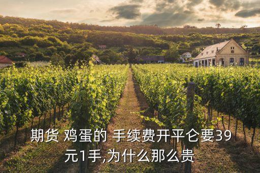  期貨 雞蛋的 手續(xù)費開平侖要39元1手,為什么那么貴