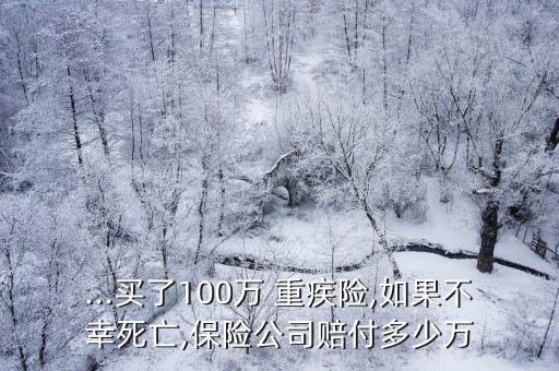 ...買(mǎi)了100萬(wàn) 重疾險(xiǎn),如果不幸死亡,保險(xiǎn)公司賠付多少萬(wàn)