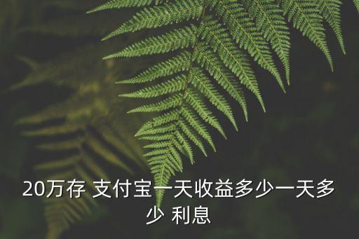 20萬存 支付寶一天收益多少一天多少 利息