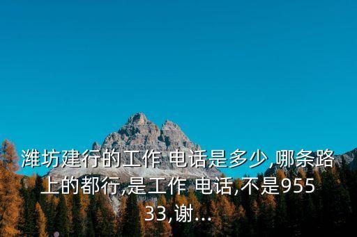 濰坊建行的工作 電話是多少,哪條路上的都行,是工作 電話,不是95533,謝...