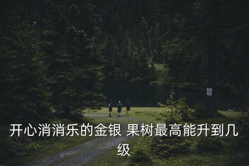 開心消消樂的金銀 果樹最高能升到幾級