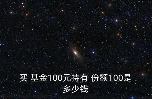 買 基金100元持有 份額100是多少錢