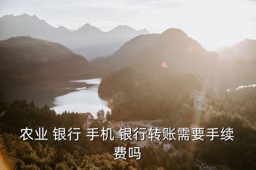 農業(yè) 銀行 手機 銀行轉賬需要手續(xù)費嗎