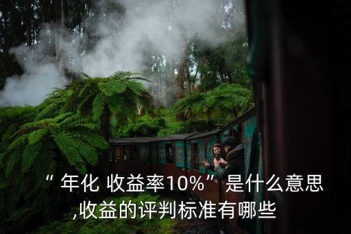 “ 年化 收益率10%”是什么意思,收益的評判標準有哪些