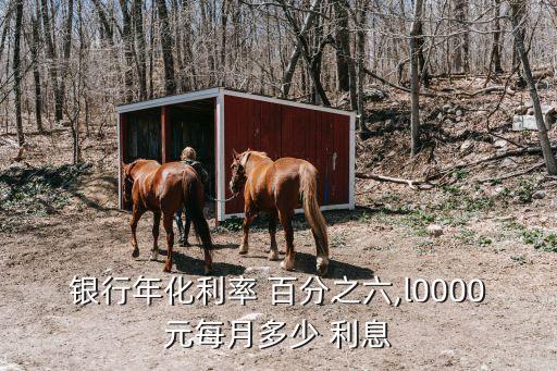 銀行年化利率 百分之六,l0000元每月多少 利息