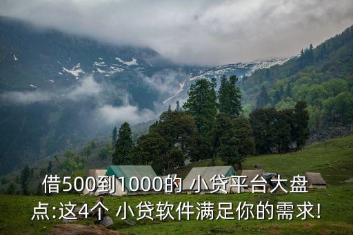 借500到1000的 小貸平臺大盤點(diǎn):這4個(gè) 小貸軟件滿足你的需求!