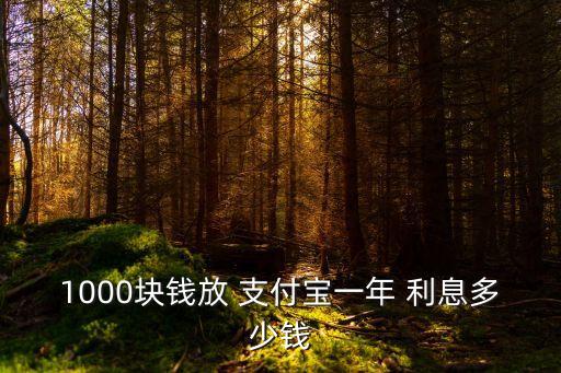 支付寶里的利息多少