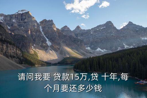 請問我要 貸款15萬,貸 十年,每個(gè)月要還多少錢