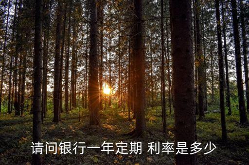 商業(yè)銀行一年期存款利率是多少
