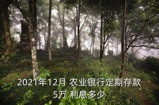 2021年12月 農(nóng)業(yè)銀行定期存款5萬 利息多少