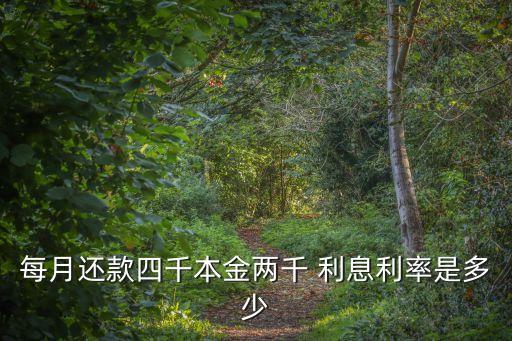 每月還款四千本金兩千 利息利率是多少