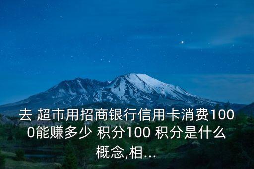 去 超市用招商銀行信用卡消費1000能賺多少 積分100 積分是什么概念,相...
