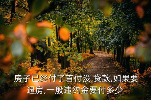  房子已經(jīng)付了首付沒 貸款,如果要退房,一般違約金要付多少