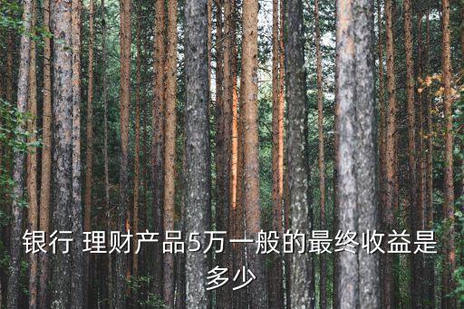 銀行 理財(cái)產(chǎn)品5萬(wàn)一般的最終收益是多少