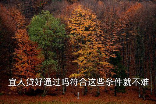  宜人貸好通過嗎符合這些條件就不難!