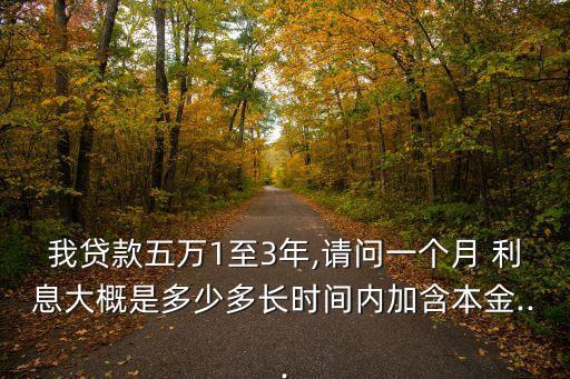 我貸款五萬1至3年,請問一個月 利息大概是多少多長時間內加含本金...