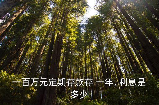 一百萬元定期存款存 一年, 利息是多少