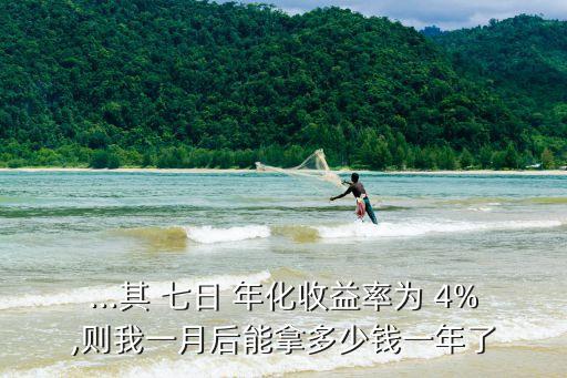 ...其 七日 年化收益率為 4%,則我一月后能拿多少錢一年了
