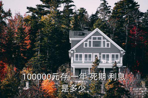 100000元存 一年 死期 利息是多少
