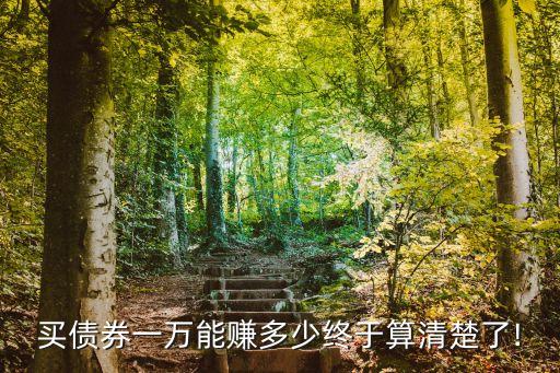 買債券一萬能賺多少終于算清楚了!